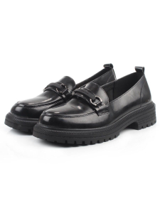 03-PDEB91-3 BLACK Лоферы женские (натуральная кожа)