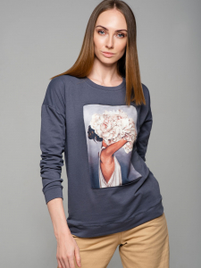 Удлинённый свитшот со вставкой ASTP027