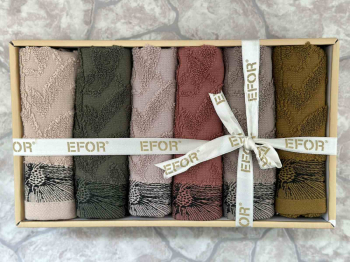 Набор салфеток EFOR (Sikel) из 6 шт хлопок (30*50) махра BEGONYA