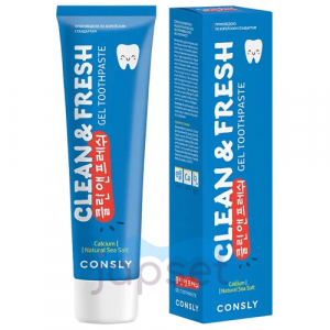 Consly Clean Fresh Реминерализующая гелевая зубная паста с кальцием и натуральной морской солью, 105 гр