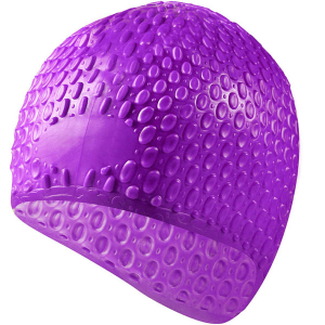 B31519-7 Шапочка для плавания силиконовая Bubble Cap (фиолетовая)