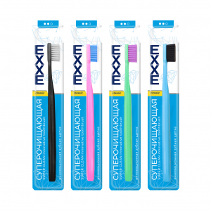 Зубная щетка средняя EXXE щетина - полиамидная нить, ручка - PET   EXXE