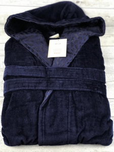 Халат мужской c капюшоном EFOR размер XX LACVERT синий