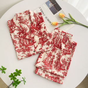 Пижама красный принт