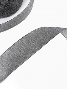 Лента парчовая, 40 мм, 23±1 м, чёрная №029