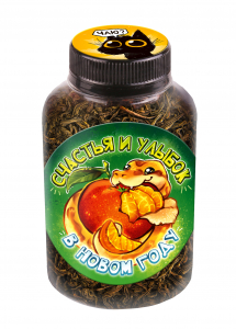 Баночка чая, НГ. СЧАСТЬЯ И УЛЫБОК. ГОД ЗМЕИ, чай чёрный крупнолистовой,60 г., TM Prod.Art