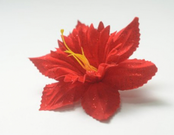 Искусственные цветы, Слои нарцисс бархатный с перламутром для ветки, венка красный