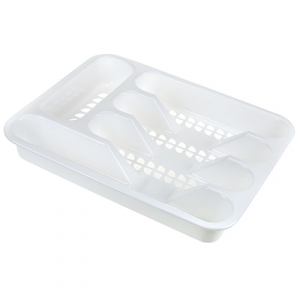 Лоток для столовых приборов пластмассовый 33х26х5см, сетчатый, белый (Россия)