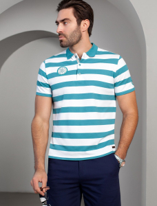 Футболка-поло фактурного материала 