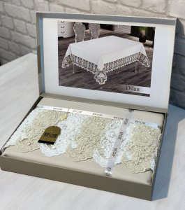 Скатерть EFOR DILAN GARDENYA 160*220 прямоугольная капучино S.KAHVE
