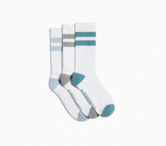 3-Pack Double Stripe Crew Socks