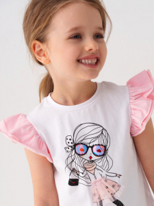 Комплект для девочки: футболка, шорты