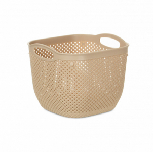Корзина DIAMOND латте 22х22х17.5см круглая с ручками