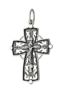 Крест из серебра литье частичное чернение