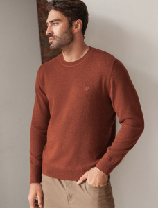 Джемпер с круглым воротом из хлопка с нейлоном