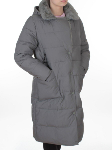 8806 GRAY/GREEN Пальто зимнее женское (200 гр. холлофайбер)