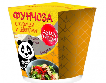 ASIAN FUSION Фунчоза с курицей и овощами в соусе Терияки с кунжутом картон 68г