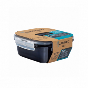 Контейнер BLACK BOX чёрный 760мл квадратный стеклянный с крышкой