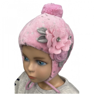 2686-1 Шапка зимняя с помпоном для девочек TuTu