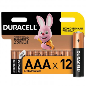 Батарейки Duracell размера AAA в блистер 12 шт