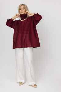 Джемпер из льна 4-330 вишня