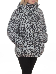SJ 2251 WHITE/LEOPARD Куртка зимняя женская (200 гр. холлофайбер)