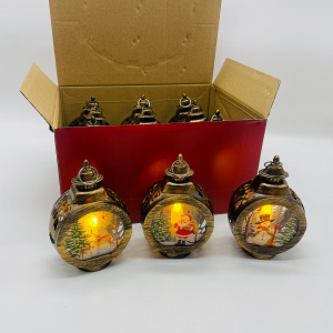 Новогодний декор - ночник Светильник с рисунком 12 шт в уп, 13 см (арт. 2201)