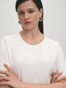 Трикотажная блуза из вискозы с подвязами