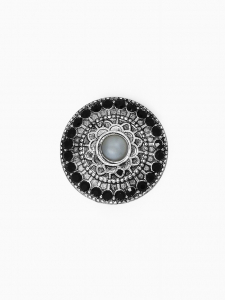 Кольцо для платка «Этно» круг, цвет серый в чернёном серебре