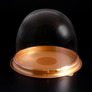 Контейнер круглый для пирожного 90*80 мм, золотое дно