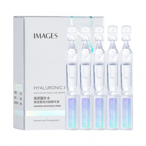 Сыворотка для сухой кожи с Гиалуроновой кислотой, Коллагеном и Алоэ Images, 10 ампул по 1 мл.