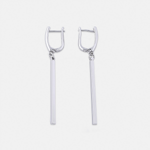 Серебристые длинные серьги