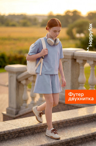 Костюм из футера для девочки оверсайз Happyfox