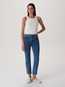 Прямые укороченные джинсы