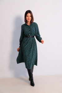 15318 Платье зелёное с принтом (остаток: 42, 44)