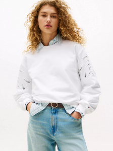 Embroidered Eyelet Sweatshirt