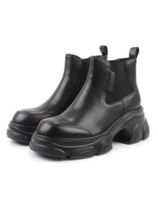01-H23B-40A BLACK Ботинки демисезонные женские (натуральная кожа, байка)