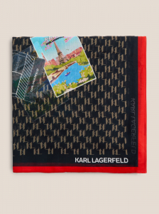 Женский платок 140х140 см KARL LAGERFELD ikon monogram modal scarf