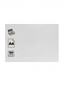 Картон белый А4, 100 листов, мелованный 200 г/м2, в пленке