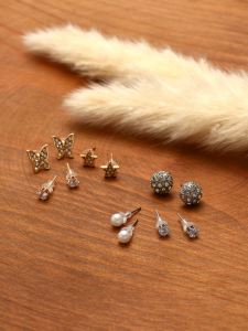 Серьги пусеты «Ассорти», набор 6 пар, форма МИКС, МИКС