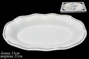 110088 Овальное блюдо 35см.  АЛМАЗНАЯ ДОЛИНА в под.уп.(х12) Керамика
