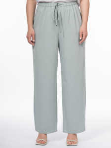 Костюмные прямые брюки на резинке и шнуре