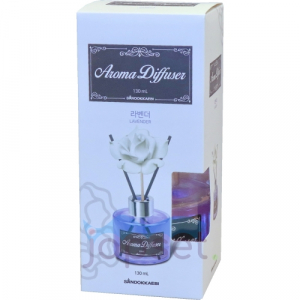 Aroma Diffuser Жидкий освежитель воздуха, стеклянный флакон, палочки, лаванда, 130 мл