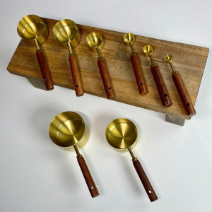 910-018 Набор мерных ложек 8пр. в под.уп.(х24)Нержавеющая сталь+дерево