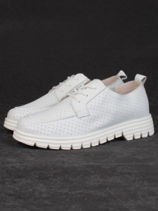 03-PDD161-1 WHITE Полуботинки женские (натуральная кожа)