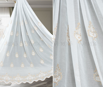 Имитация льна с вышивкой Илайда