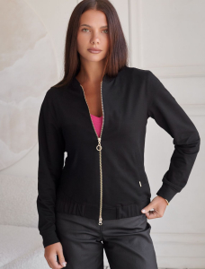 Бомбер среднего объема на молнии с карманами из эластичного футера двухнитки