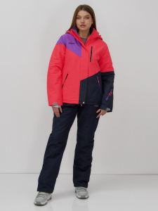 Горнолыжный костюм женский зимний УЦЕНКА малинового цвета 02805M