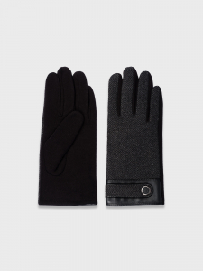 Комбинированные перчатки с принтом