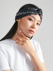 Повязка на голову PGT-01-2 Олени черно-белые